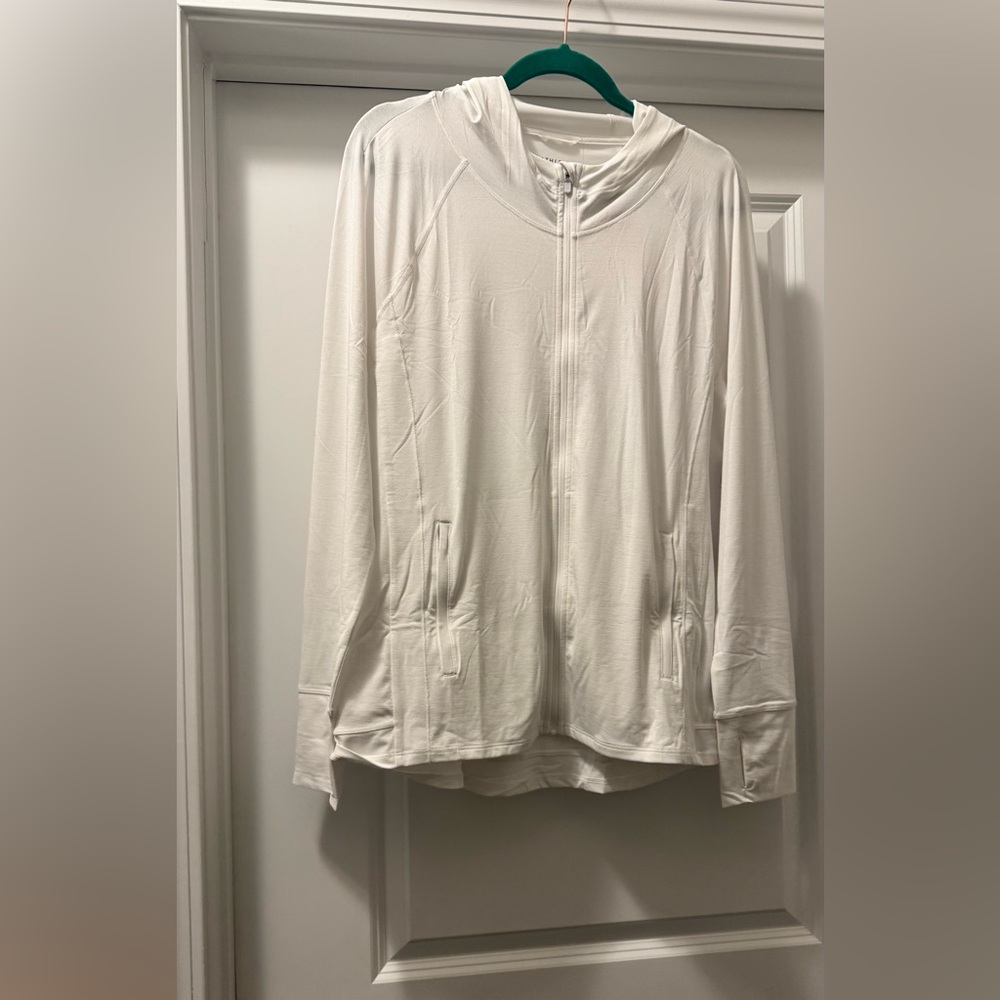 Athleta Off-White Zip-Up Jacket